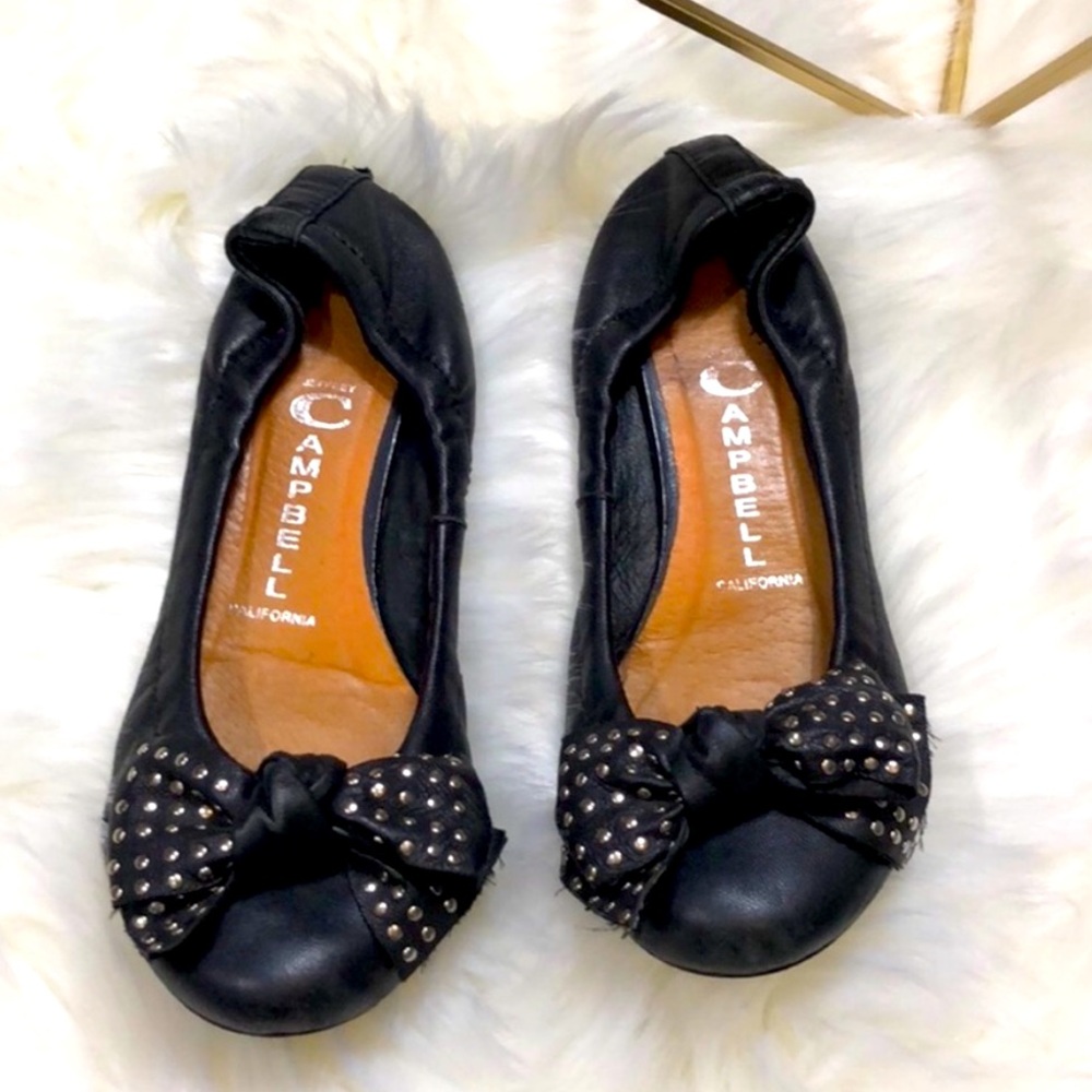 Jeffrey Campbell Haley Studded Bow Ballet Flats 5.5